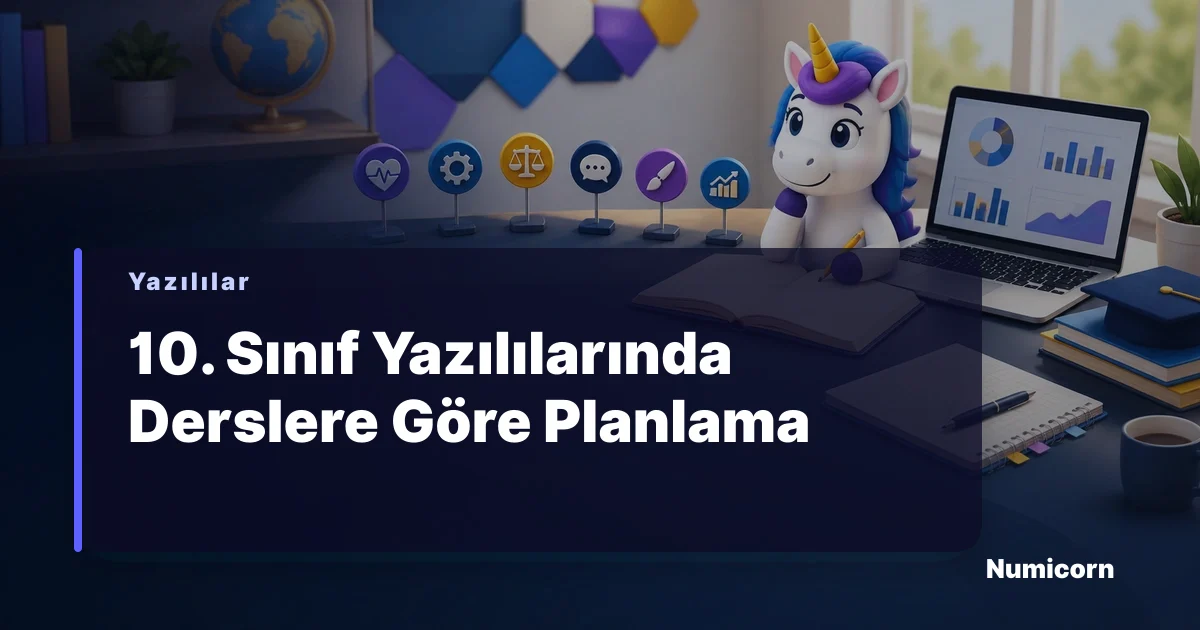 10. sınıf öğrencisi yazılılar için derslere göre planlama yapıyor