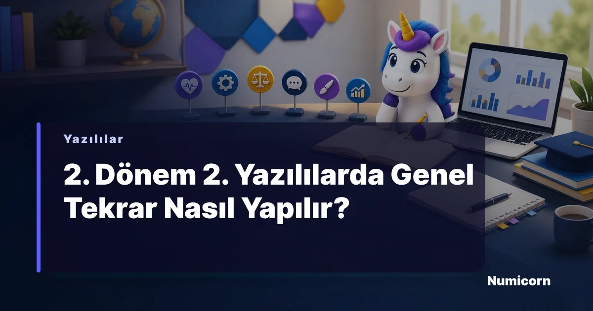 Öğrenci masasında ders çalışırken notlara bakıyor