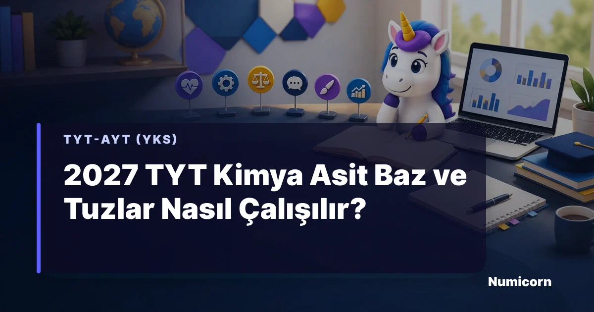 2027 TYT Kimya asit baz ve tuzlar pH ayıraç nötrleşme çalışma rehberi