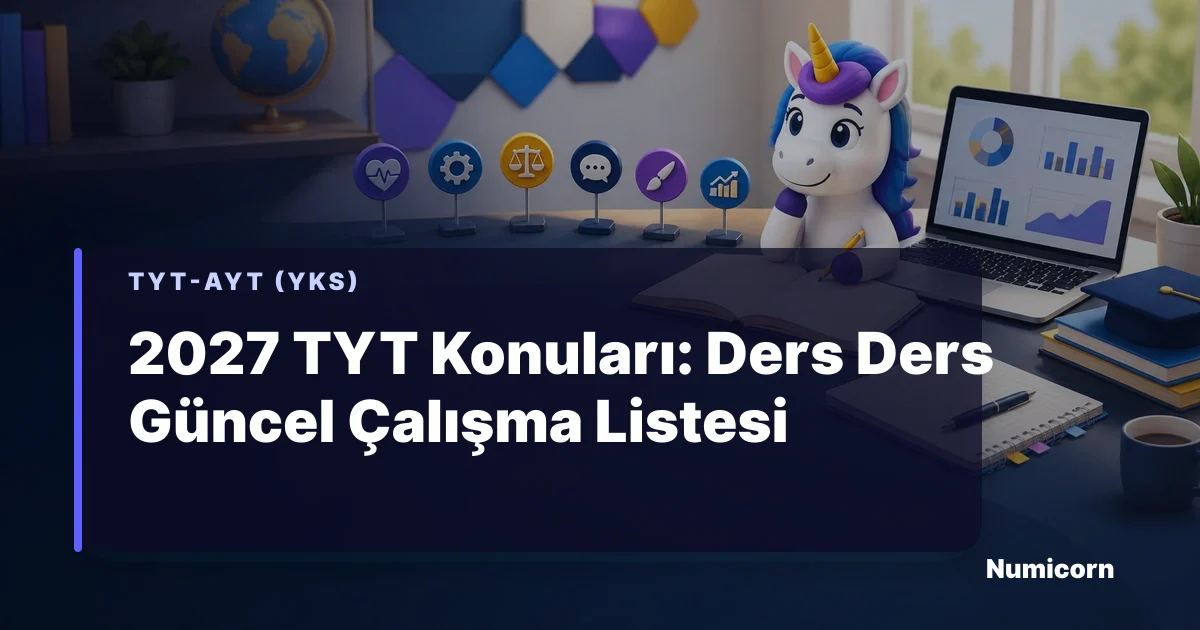 2027 TYT konuları ders ders çalışma listesi