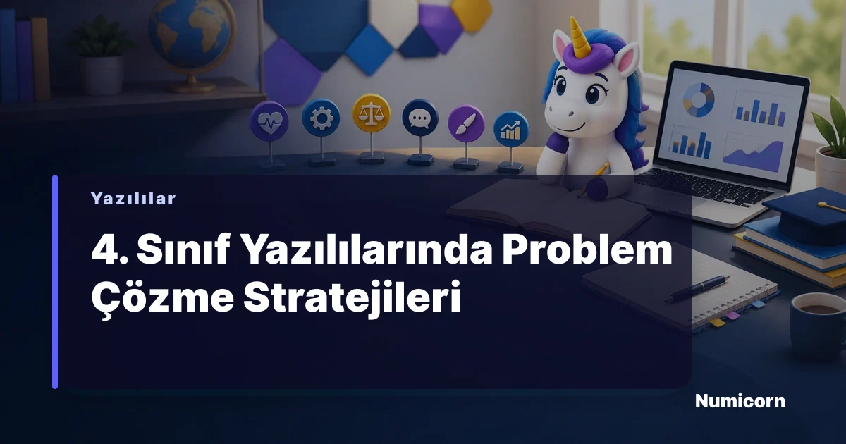 4. sınıf öğrencisi matematik yazılısı için problem çözerken