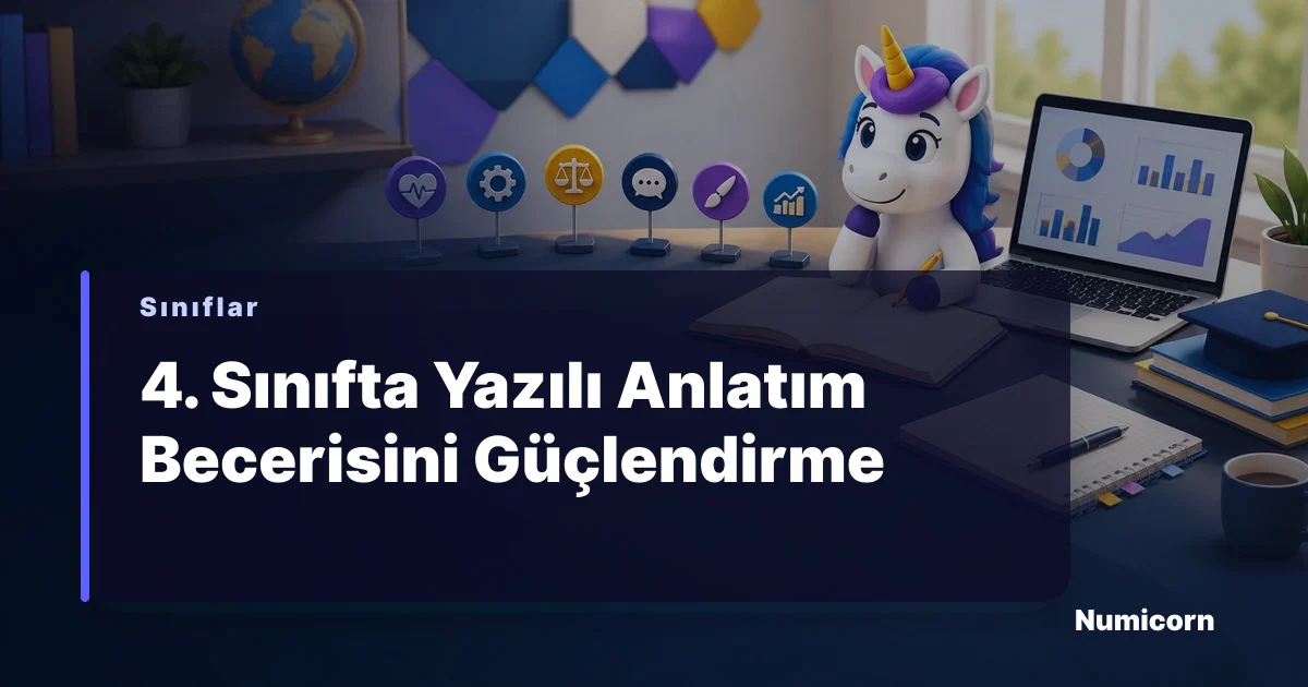 4. sınıf öğrencisi kitap okurken ve yazarken gösteren ilham verici görsel