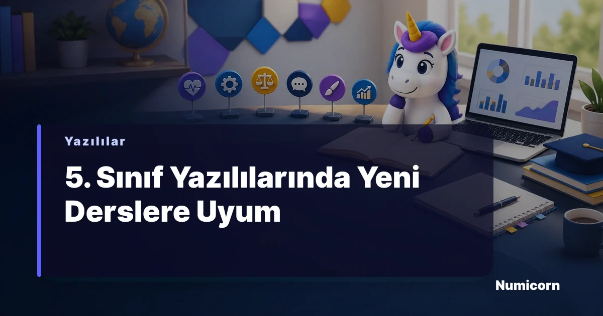 5. sınıf öğrencisi masasında ders çalışırken