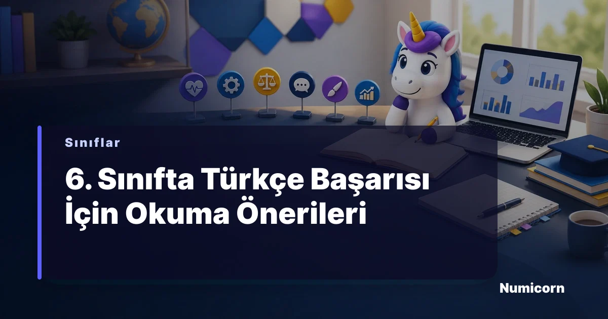 6. sınıf öğrencisi kitap okurken ders çalışıyor