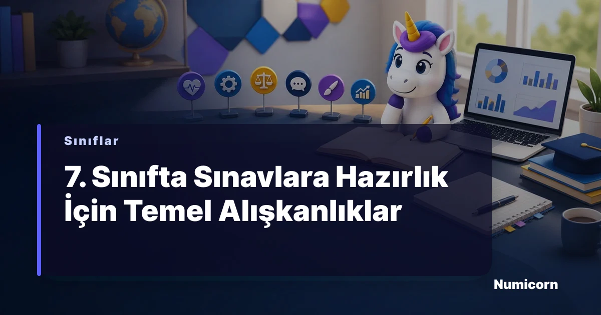 7. sınıf öğrencisi ders çalışırken