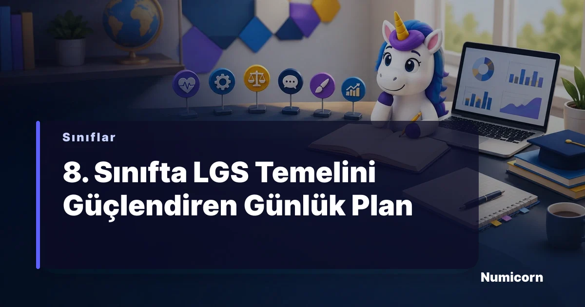 8. sınıf öğrencisi masasında ders çalışıyor