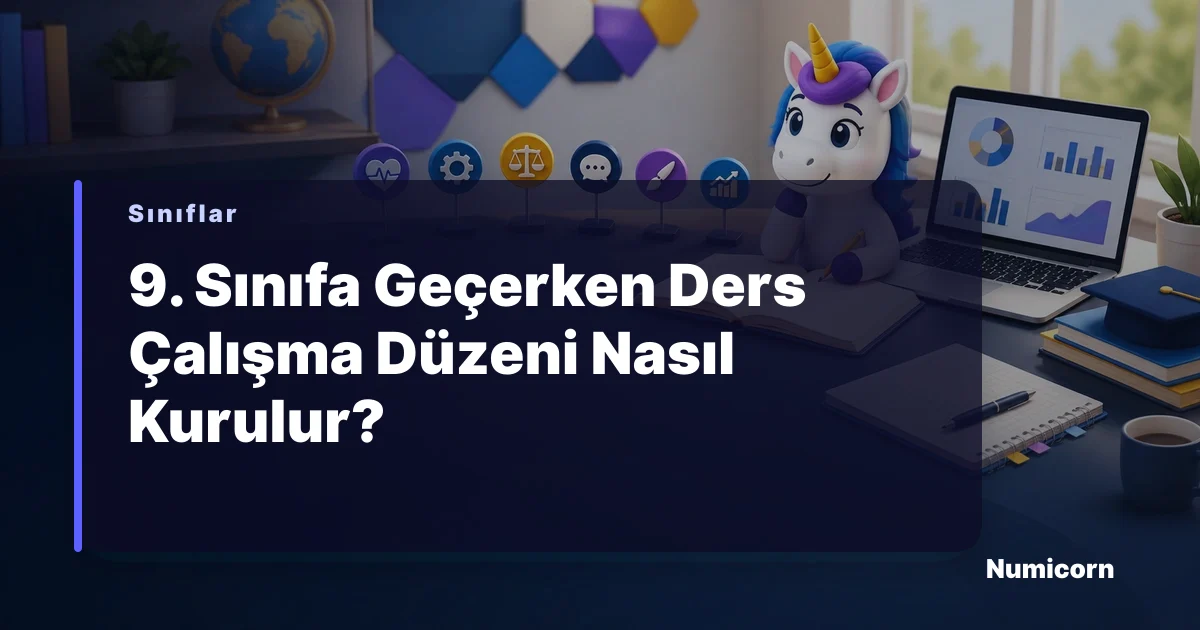 9. sınıf öğrencisi ders çalışırken