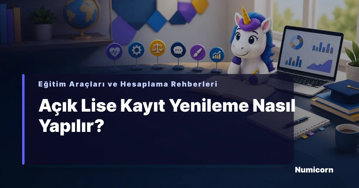 Açık lise kayıt yenileme ve ders seçimi adımlarını anlatan rehber görseli