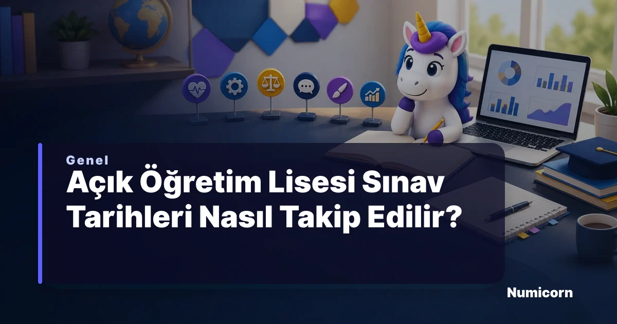 Açık Öğretim Lisesi sınav tarihlerini takvimde takip eden Numicorn maskotu