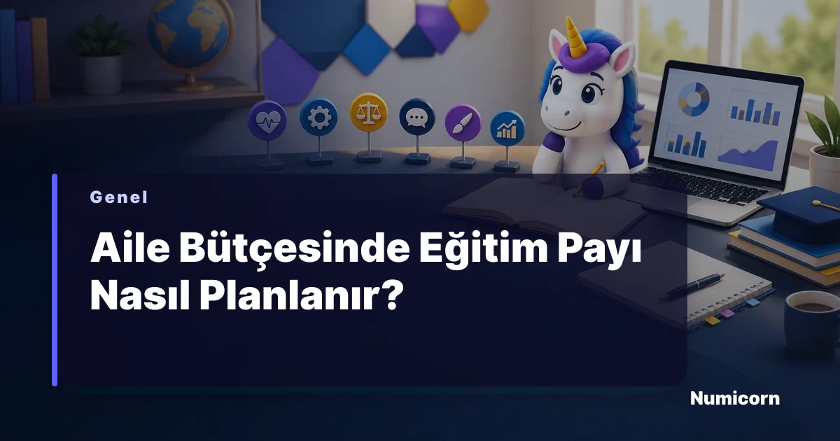 Aile bütçesinde eğitim payı planlama için Numicorn rehber görseli