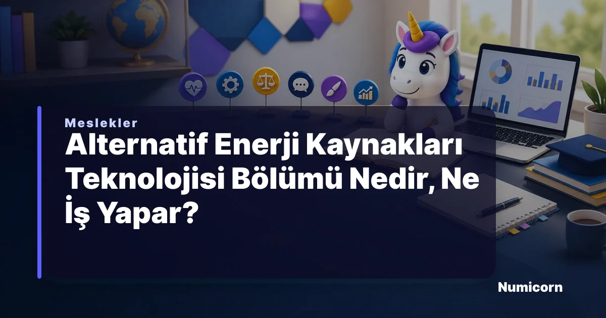 Alternatif Enerji Kaynakları Teknolojisi bölümü ve meslek rehberi
