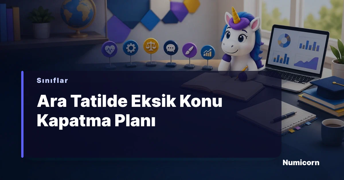 Bir öğrencinin ara tatilde ders çalıştığı bir masa