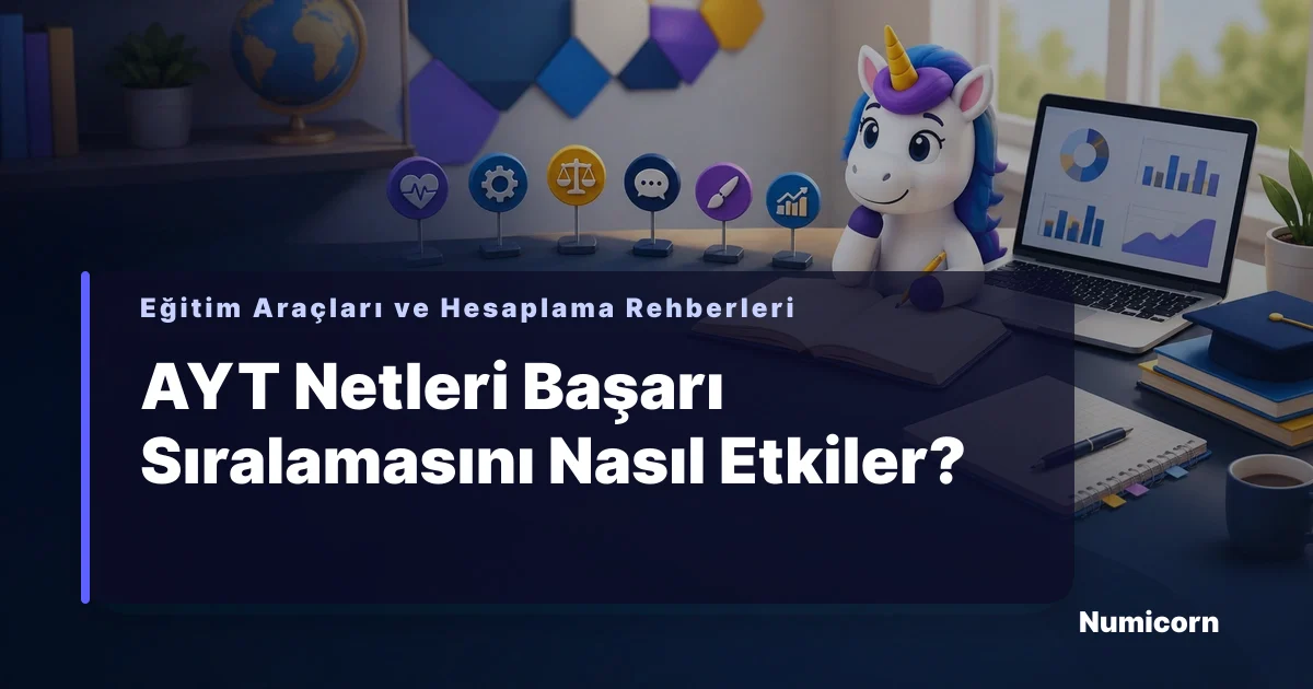 AYT netleri ve başarı sıralaması ilişkisini anlatan rehber görseli