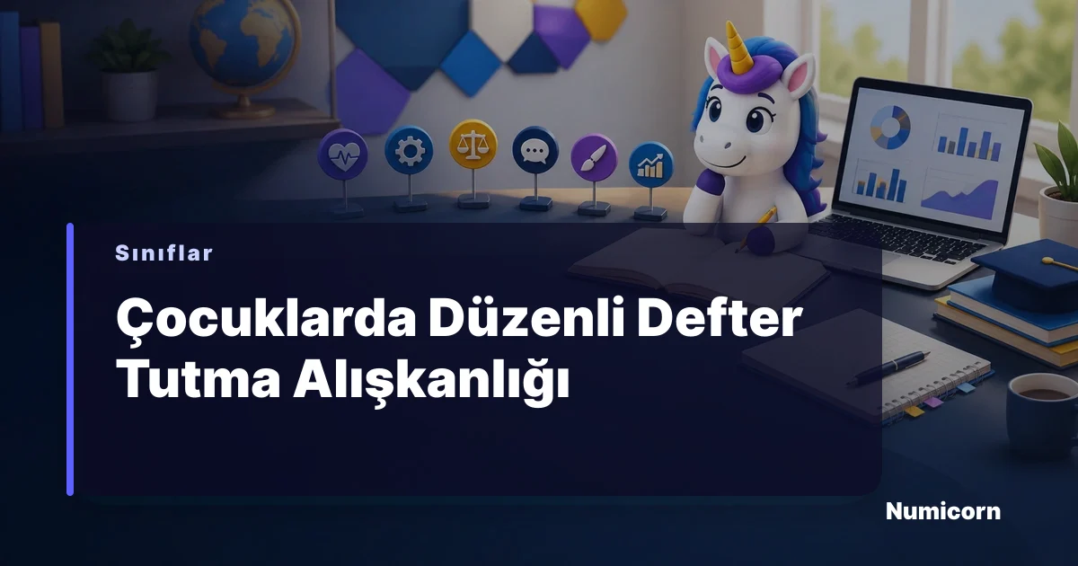 Çocuğun masasında defter ve kalemle ders çalıştığı an