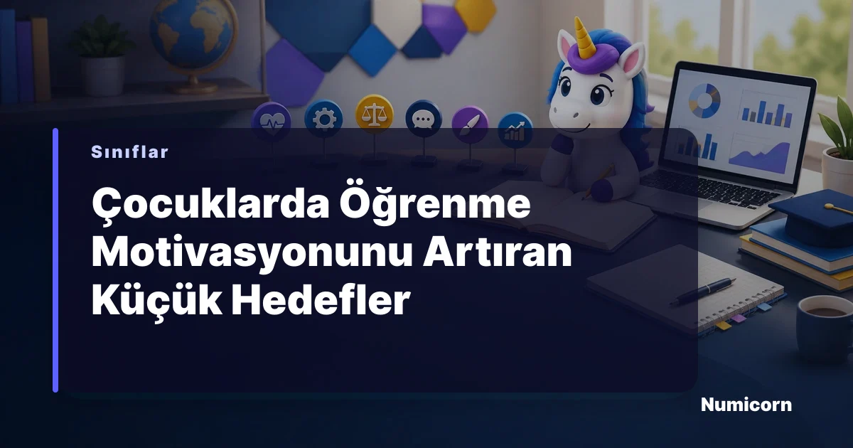 Çocuk ders çalışırken hedef belirliyor