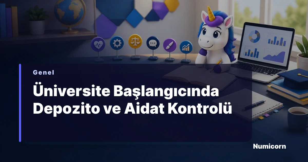 Depozito ve aidat kontrol tablosu hazırlayan Numicorn maskotu