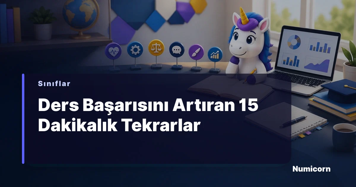 Öğrenci ders çalışırken kısa bir ara verip 15 dakikalık tekrar yapıyor