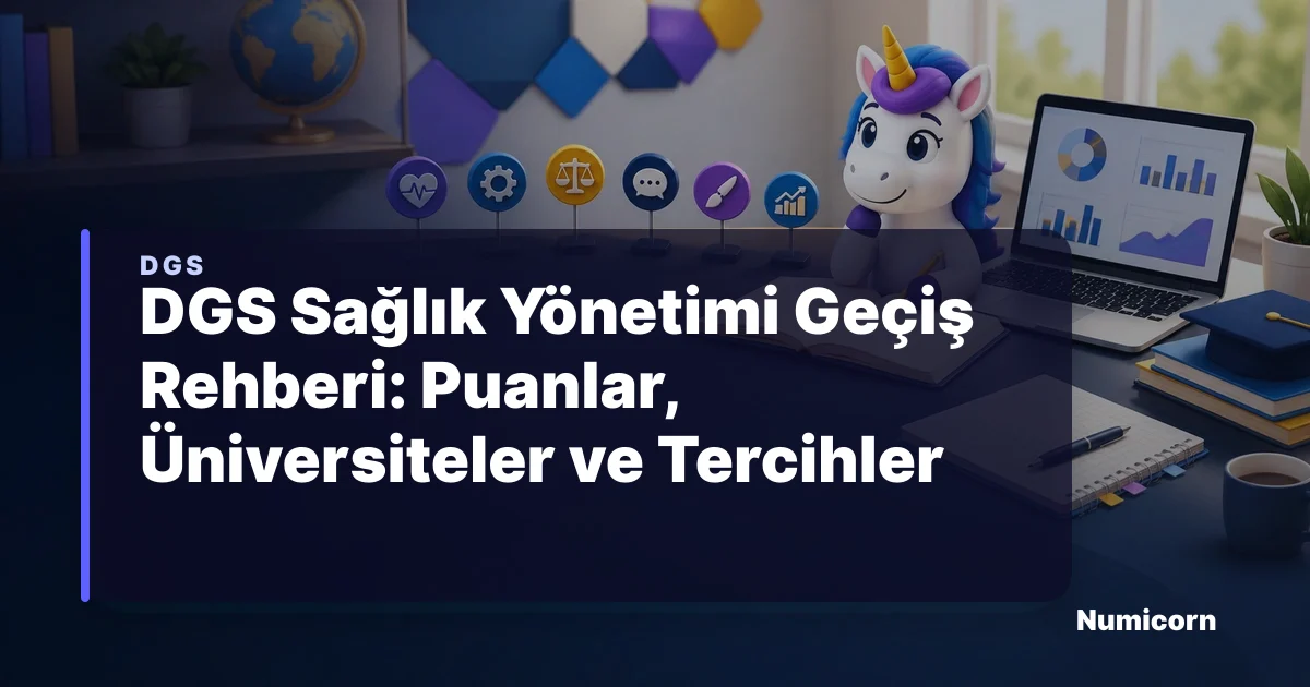 DGS Sağlık Yönetimi Geçiş Rehberi: Puanlar, Üniversiteler ve Tercihler