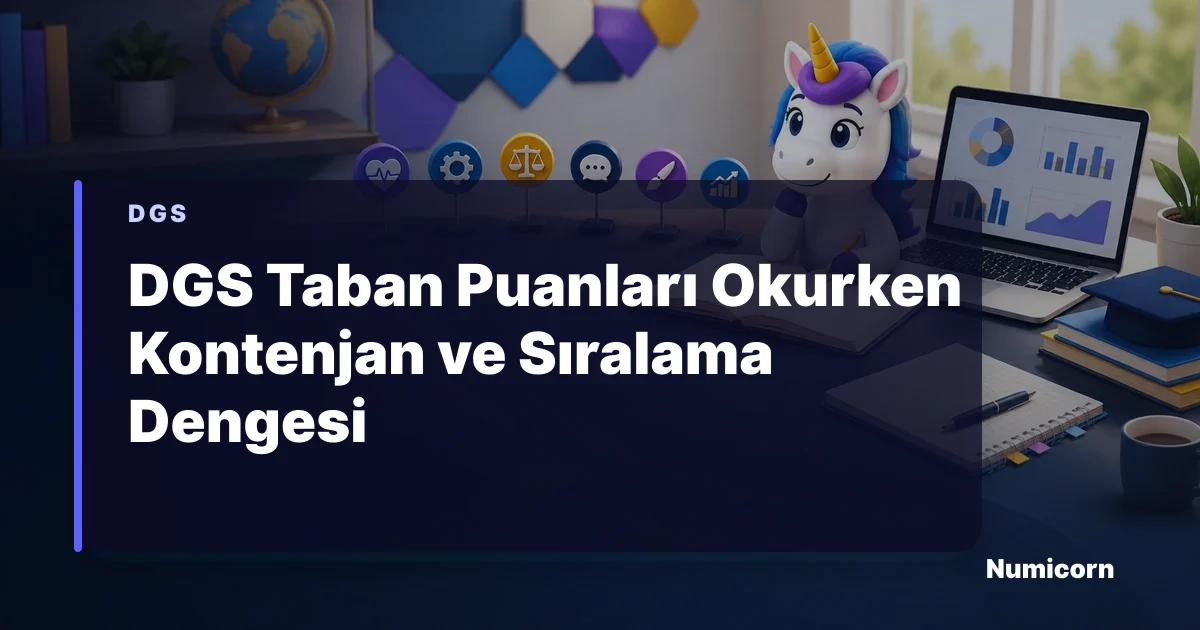 DGS taban puanı kontenjan ve sıralama dengesi için Numicorn maskotu