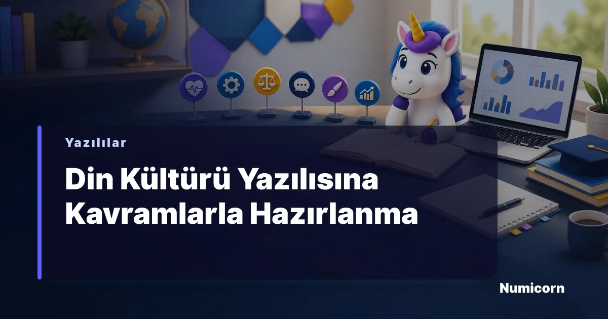 Din Kültürü yazılısına hazırlanan öğrenci
