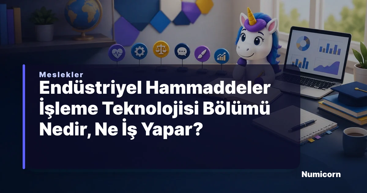 Endüstriyel Hammaddeler İşleme Teknolojisi bölümü ve meslek rehberi