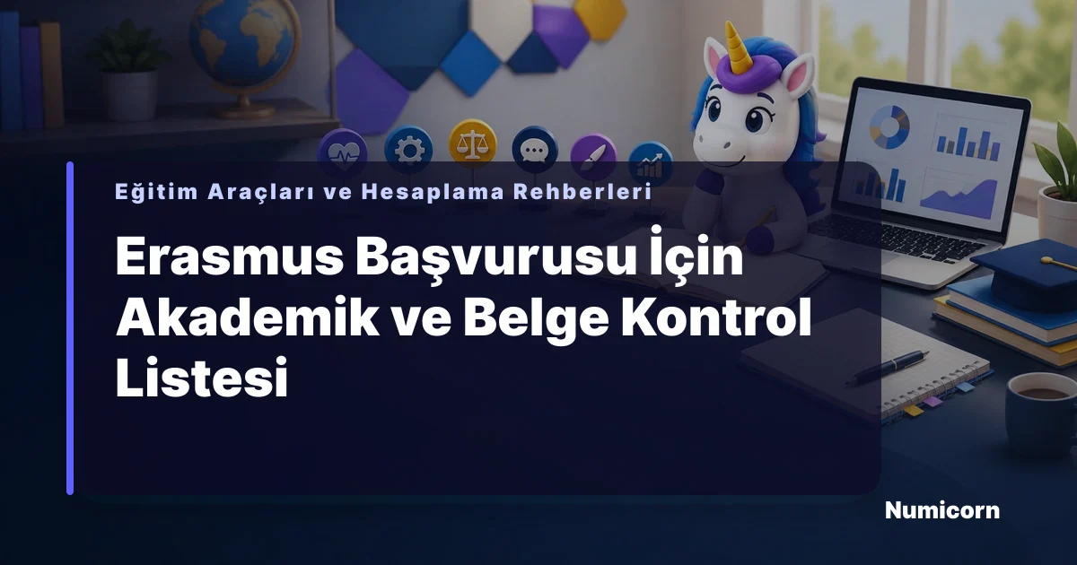 Erasmus başvurusu akademik ve belge kontrol listesi görseli
