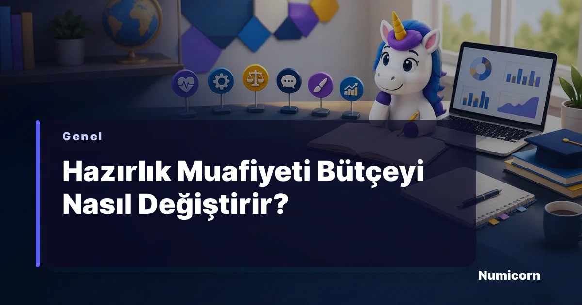 Hazırlık muafiyeti sonrası bütçe senaryolarını karşılaştıran Numicorn maskotu