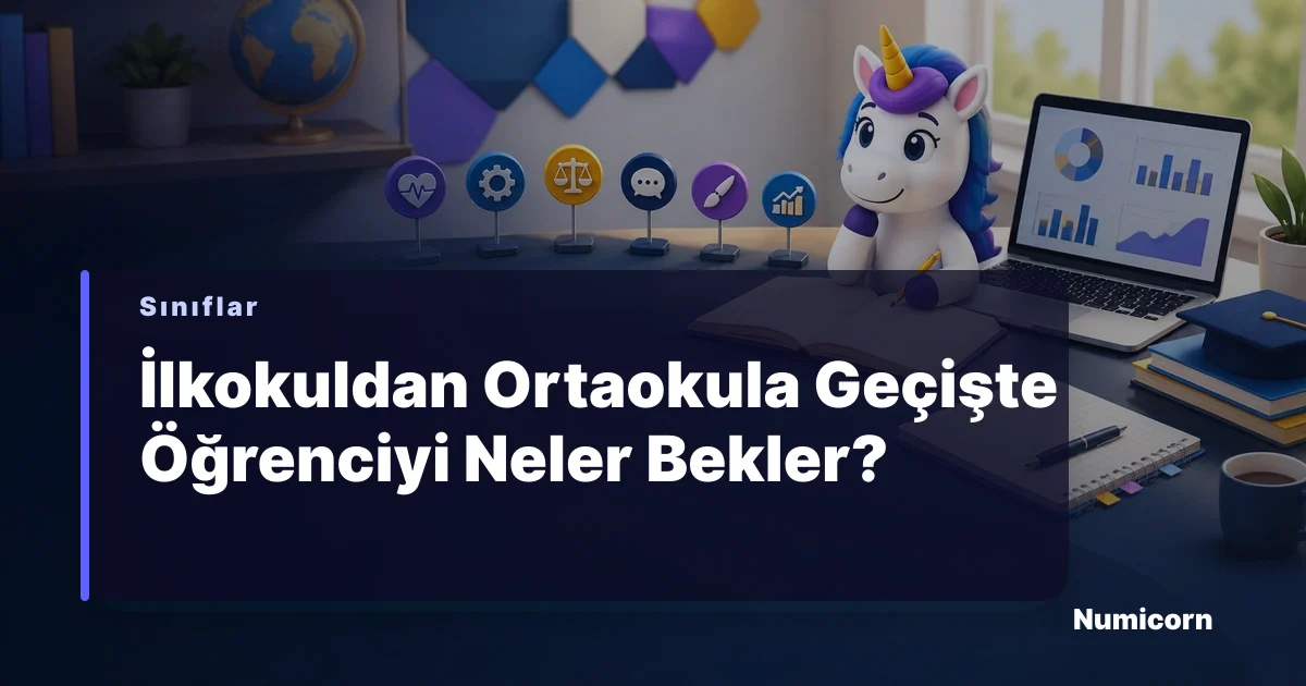 İlkokuldan ortaokula geçen bir öğrencinin okul çantası ve kitapları