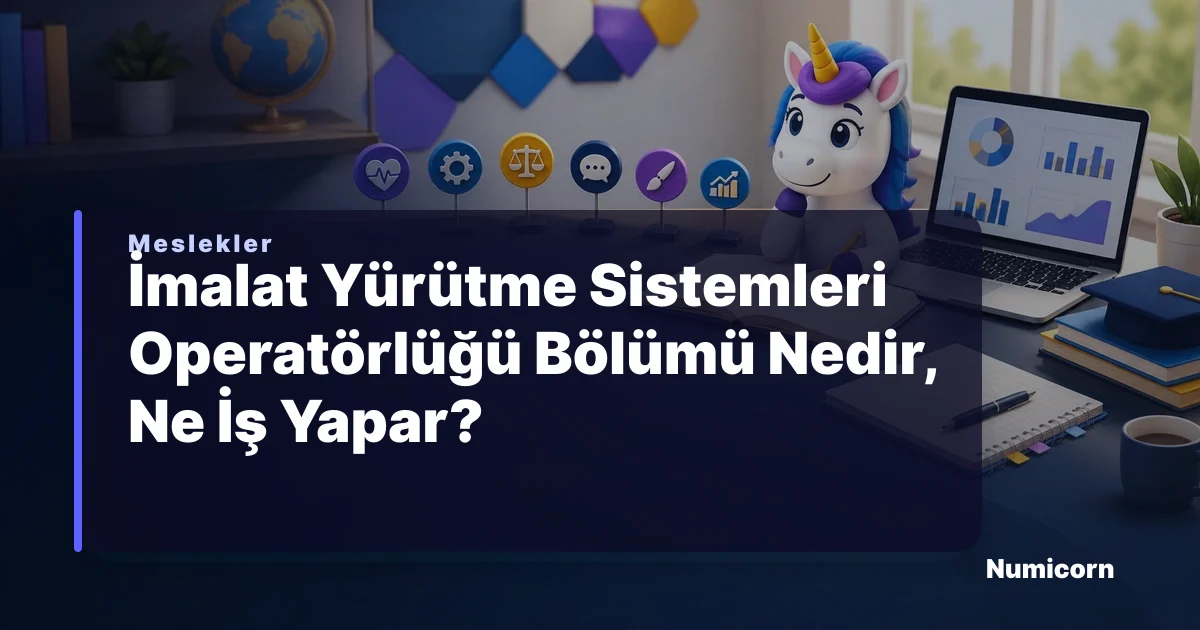 İmalat Yürütme Sistemleri Operatörlüğü bölümü ve meslek rehberi