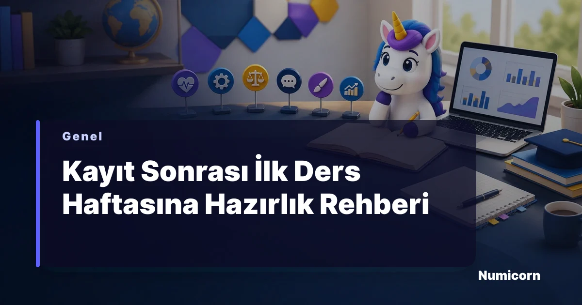 Kayıt sonrası ilk ders haftasına hazırlanan Numicorn maskotu