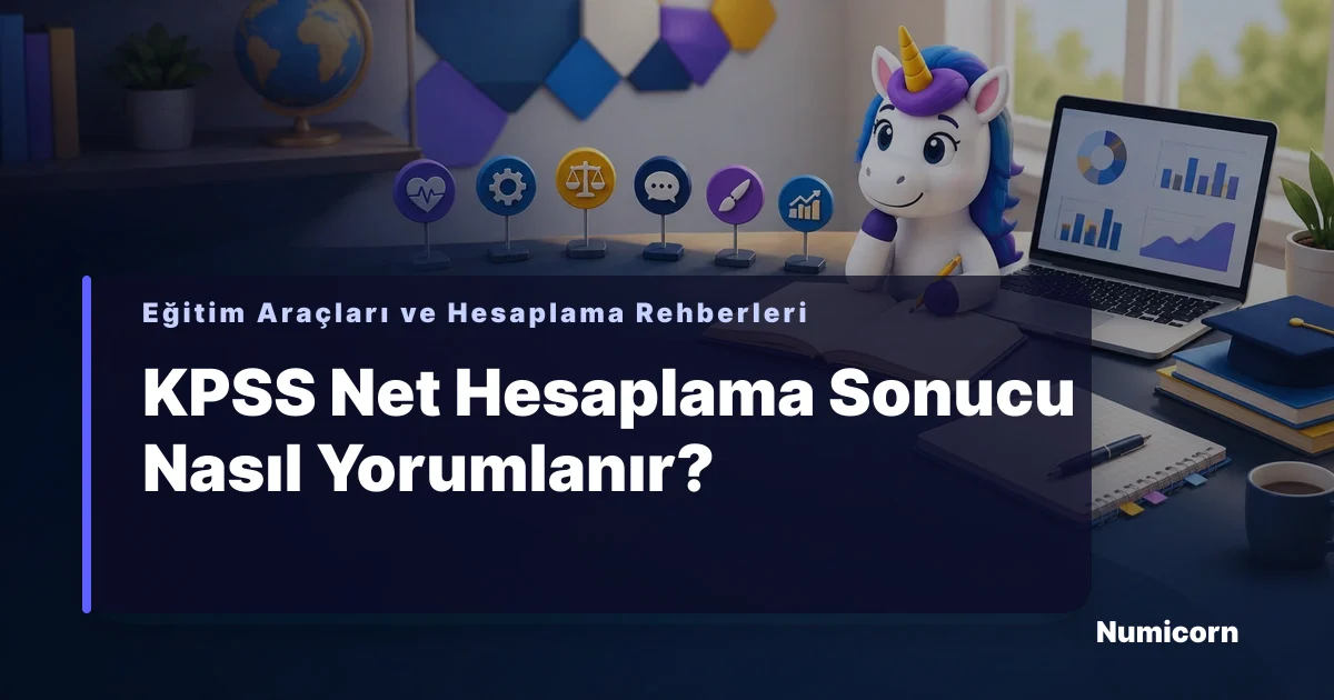 KPSS doğru ve yanlış cevaplarıyla net hesaplama sonucu yorumlama ekranı