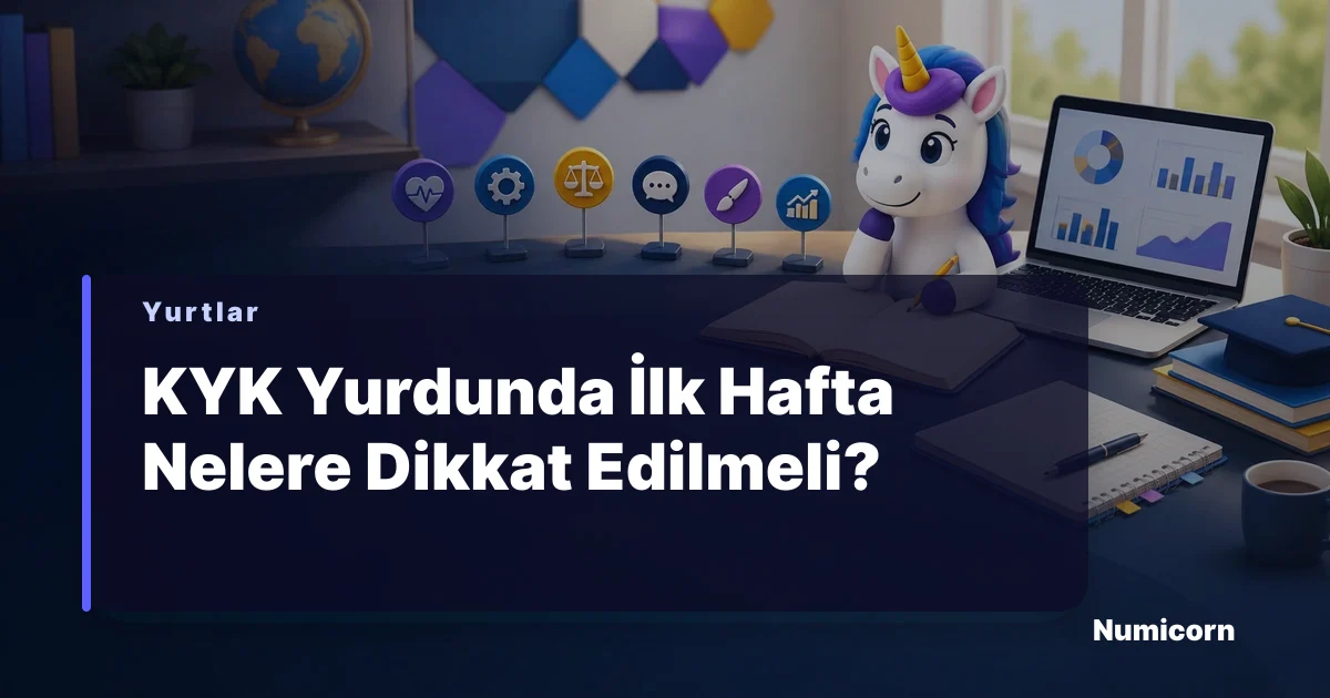 KYK yurdunda ilk hafta hazırlığı yapan Numicorn maskotu