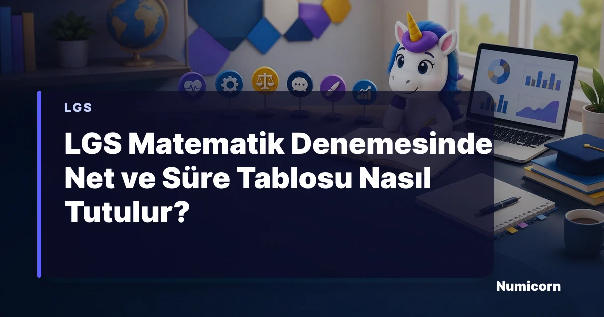 LGS matematik denemesinde net ve süre tablosu rehberi görseli