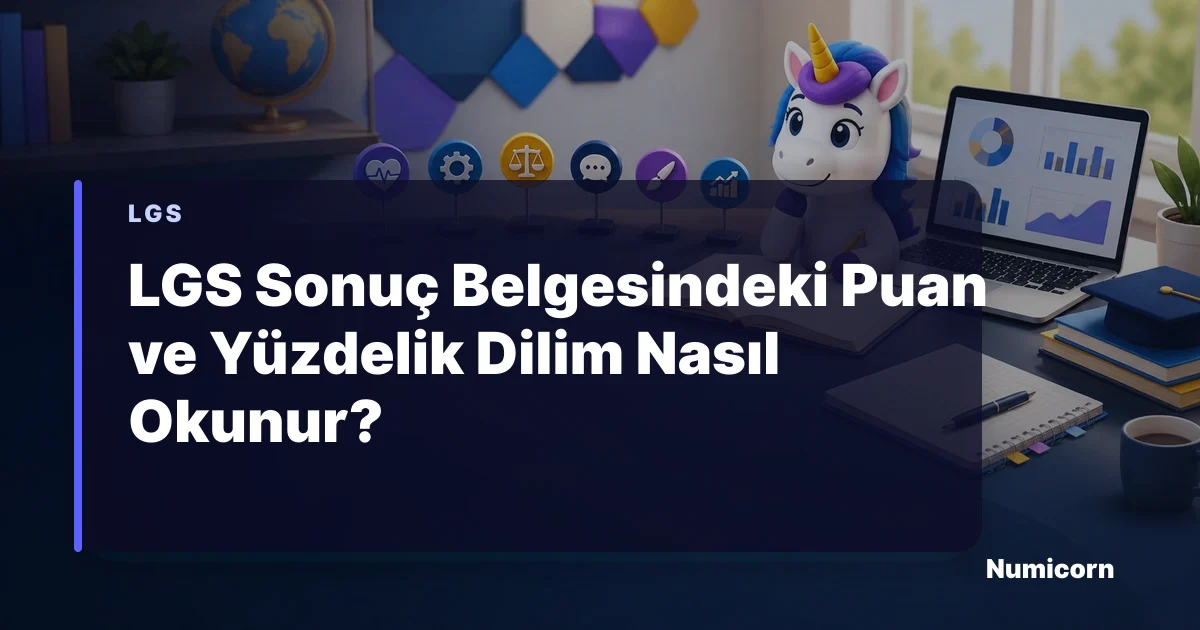 LGS sonuç belgesindeki puan ve yüzdelik dilimi okuma rehberi görseli