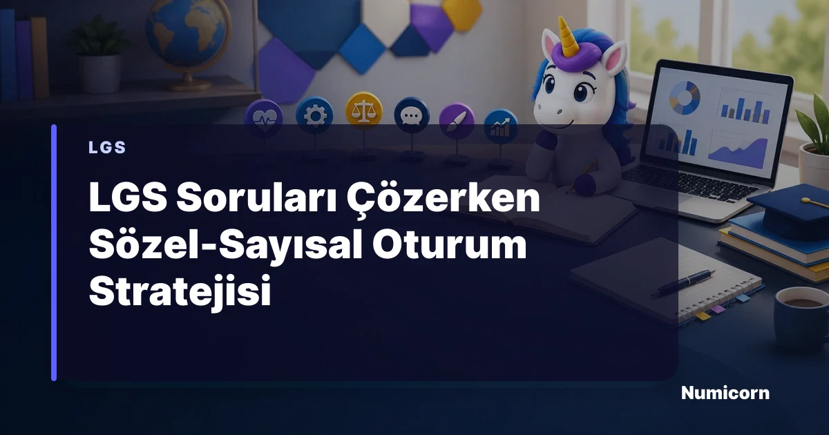 LGS sözel ve sayısal oturum stratejisini planlayan Numicorn maskotu