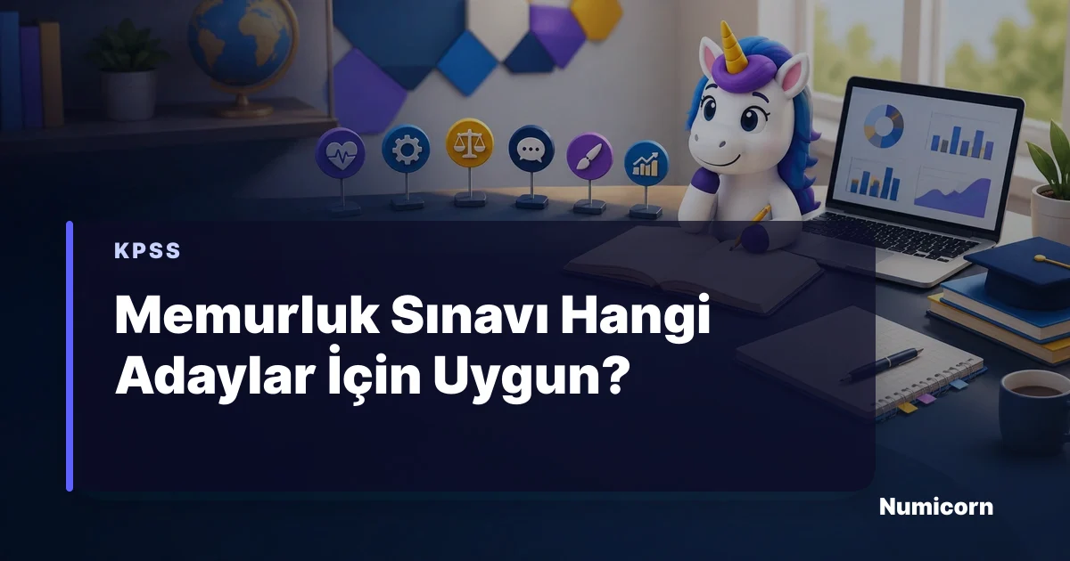 Memurluk sınavı uygunluk listesini inceleyen Numicorn maskotu