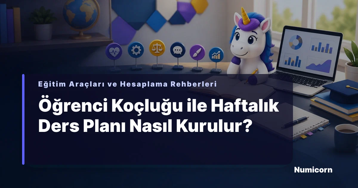 Öğrenci koçluğu ile haftalık ders planı hazırlama rehberini anlatan görsel