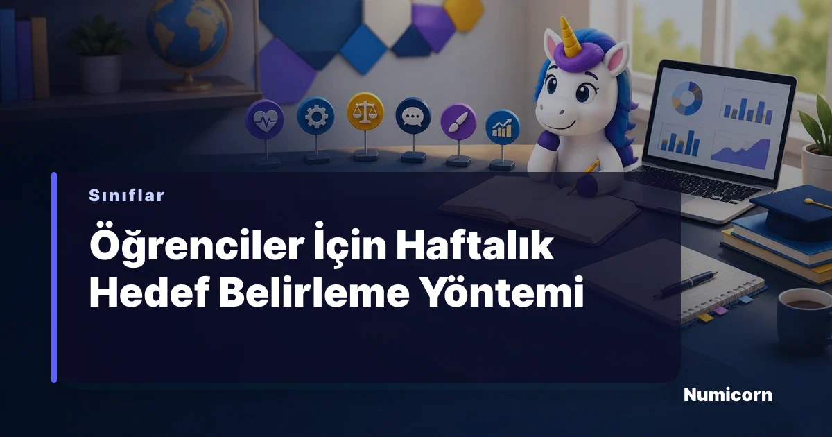 Öğrenci masasında ders çalışırken hedef belirleme notları tutuyor.