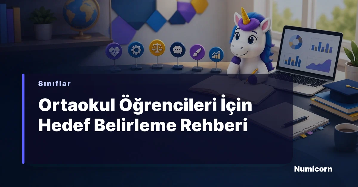 Ortaokul öğrencisi ders çalışırken hedef tahtasına bakıyor