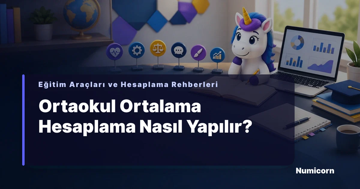 Ortaokul ders notları ve haftalık ders saatleriyle ortalama hesaplama ekranı