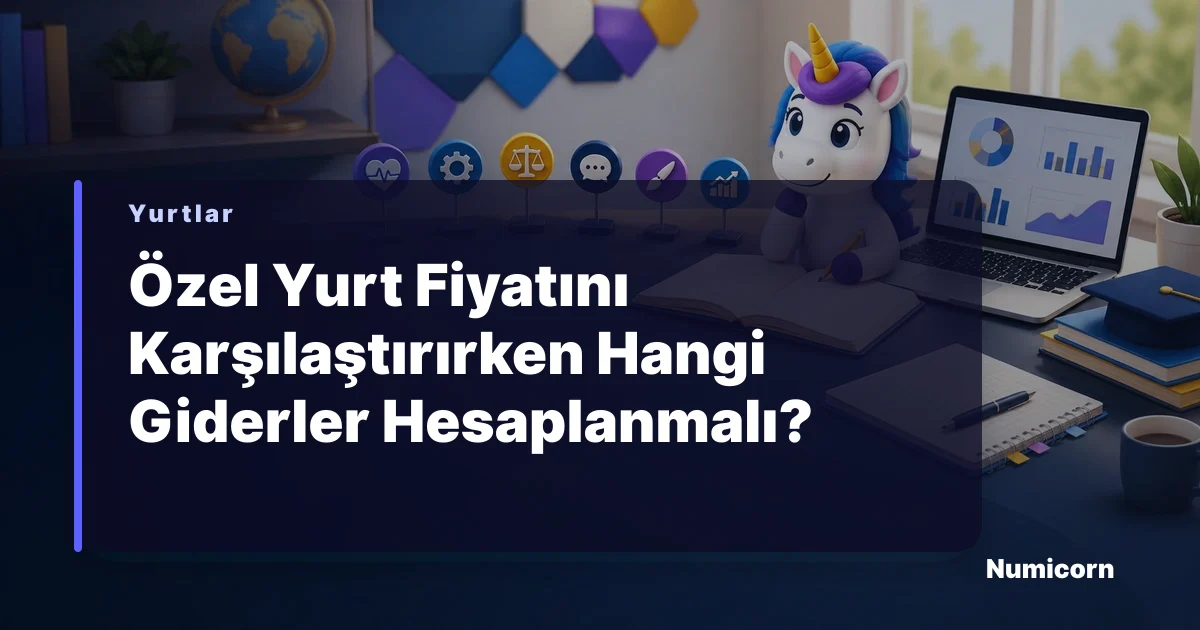 Özel yurt fiyatlarını ve ek giderleri karşılaştırma rehberi görseli