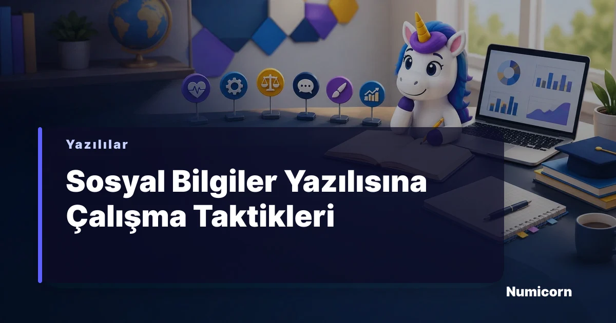 Sosyal Bilgiler yazılısına çalışan öğrenci