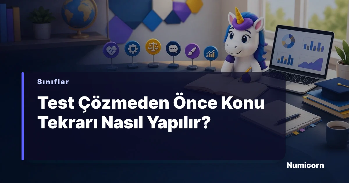 Öğrencinin masasında kitaplar ve notlar arasında çalıştığı bir sahne.