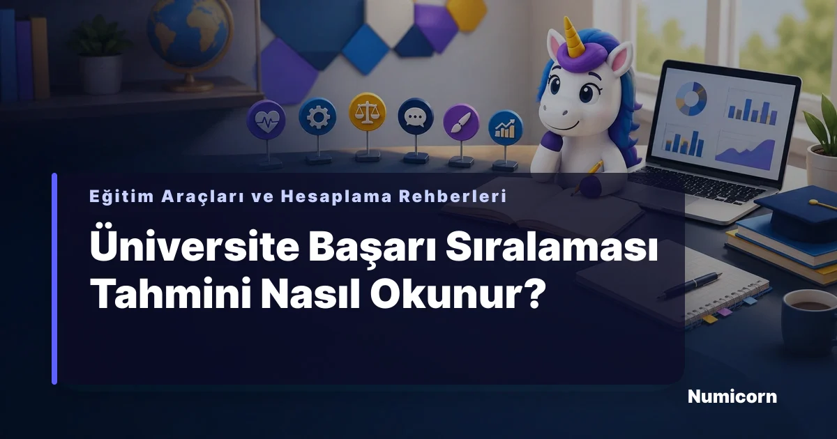 Üniversite başarı sıralaması tahminini yorumlama rehberi görseli
