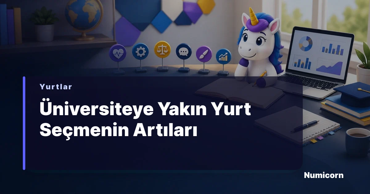 Üniversiteye yakın yurt seçmenin artıları için Numicorn rehber görseli