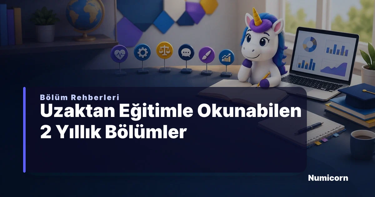 Uzaktan eğitimle okunabilen 2 yıllık bölümler rehberi görseli