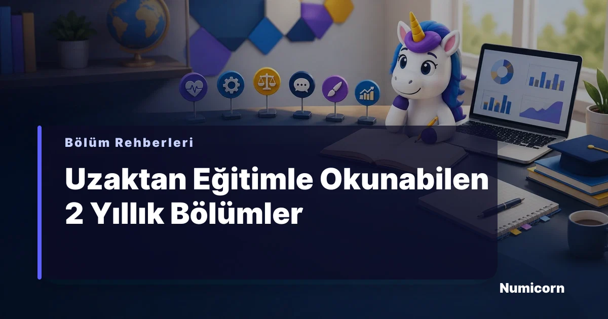 Uzaktan eğitimle okunabilen 2 yıllık bölümler rehberi görseli