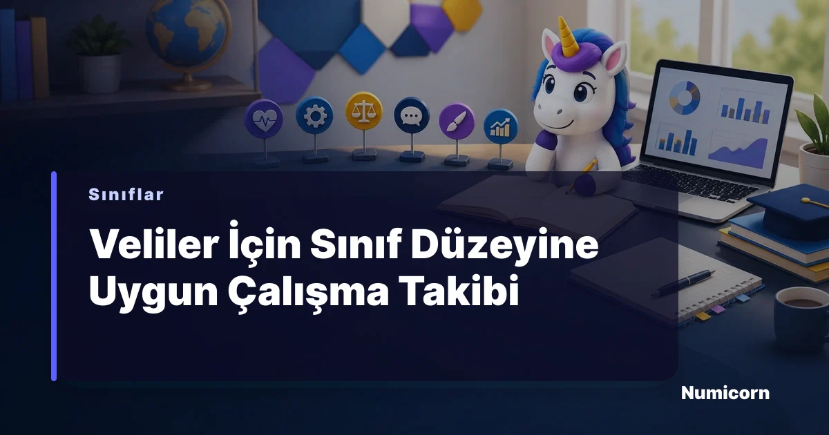 Eğitim materyalleriyle dolu bir masada ders çalışan bir öğrencinin yanında oturan veli