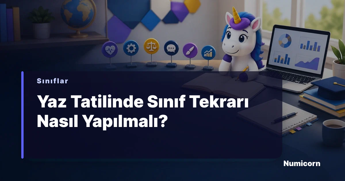 Yaz tatilinde ders çalışan öğrenci
