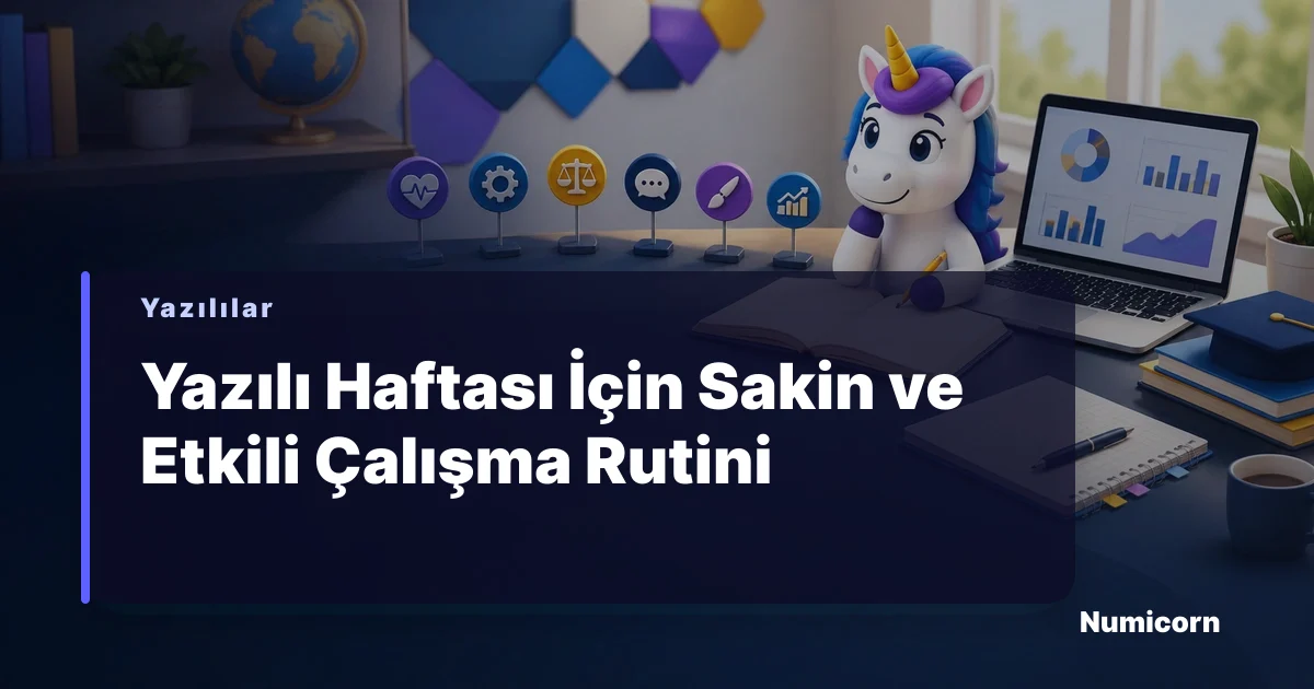 Yazılı haftası için çalışan bir öğrenci
